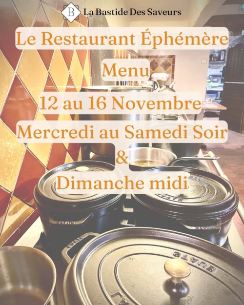 Restaurant Éphémère - ✨ Le Menu du 12 au 16 Novembre 2025