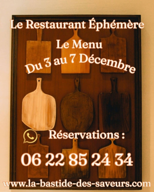 Restaurant Éphémère - ✨ Le Menu du 3 au 7 Décembre 2025